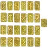 Schmuckbeutel, 25 Stück, natürliche getrommelte Chip-Steine, Runenstein-Set, graviertes Alphabet, Elder Futhark, Heilharz, Kristall, Wicca, nordisch