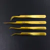 Pincéis vetus cílios originais tweezers Excelente fechamento de super precisão 3d 6d volume cílios extensão tweezers de maquiagem dourada