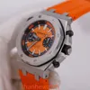 Célèbre montre-bracelet AP Royal Oak Offshore 26703ST montre de sport pour hommes en acier de précision orange automatique mécanique suisse montre de mode pour affaires de renommée mondiale