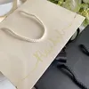 Shopping Bags 500pcs Personalised Gift Paper Bag Packaging With Ribbon