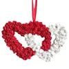 Dekorativa blommor Valentines Wrath Heart Shape Red Love Happy Valentine Day Door Garlands Decoration For Weddings Room