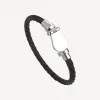 Artisanat de luxe pour femmes Bracelet de créateur Bracelet en fer à cheval Bracelet en acier inoxydable noir plaqué or blanc 18 carats