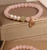 Bangle 2024 Pink Crystal Nice Design Fu Brand Bracelet Bracelet Женский подарок