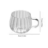 Wine Glasses 350ml Household Vertical Striped Transparent Heat Resistant Milk Cup Drinking Tea Clear Mug Oatmeal Coffee Flower Z5R8