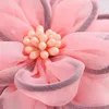 Pärlor chiffong blomma pannband flickor färgglada nylon turban headwrap spädbarn nyfödda hårblomma tillbehör silkes hårblomma