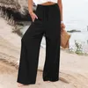 Pantalon femme Y2K 2024 printemps été couleur unie femmes avec poches taille haute lâche à lacets femme cheville pantalons de survêtement streetwear