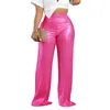 Женские брюки 2024 INS, модные матовые длинные широкие брюки, женские повседневные брюки с высокой талией и складками, женские прямые брюки для вечеринки