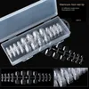 240pcs For Box Natural Clear Seamless Fake Nail Tips Short T Scrub Full Coverage Nail Tip Accessory Tool