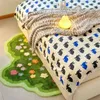 Tapis moderne forme ondulée chambre à coucher floral de tapis de tapis tufted canapé canapé de pavage non glissement tapage de pied de secours