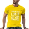 Herren-Poloshirts „I Hate This Place, See You Tomorrow“, lustiges Zitat-T-Shirt, Übergrößen, Funnys, Hippie-Kleidung, T-Shirts, übergroßes T-Shirt für Männer