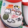 Peças de sapato acessórios atacado 100pcs pvc kawaii animal eu amo gatos pessoa sandálias fivela encantos meninos meninas decorações para botão dhssi