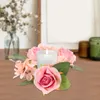 Fleurs décoratives couronne de couronne de bougies à cône mini-table de mariage table maître maître de bureau décor plastique artificiel anneaux de floral piliers couronnes
