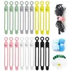 5 Pieces Cord Ties Silicone Cable Wire Ties Buckle Design Reusable Soft Data Cord Wraps For Earphone Wire USB Charging Cable