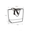 Gift Wrap 10Pcs/lot Ribbon Bow White Paper Bag Tote Bags Shopping Party Wedding Birthday Retail