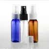 Bottiglie di stoccaggio 300 pz / lotto 30 ml Mini bottiglia di plastica trasparente PET atomizzatore di profumo spray da viaggio e pompa per liquidi ambra blu