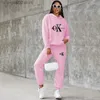 Women's Two Piece Pants Plus-size Womens Dress Fashion Women Hoodies + Pants Set Casual Tracksuits Plus Size Sports Clothing Sets T240402