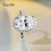 Cluster ringen zilver 925 originele 5 briljant geslepen diamant test verleden D kleur ovale FL Moissanite ring voor tienermeisjes echte edelsteen sieraden