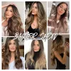 Wigs Easihair Long Body Wigs Ombre Black Brown Blonde Synthetic Wig Cosplay Средняя часть Натуральная теплостойкость для женщин для женщин