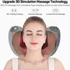 Massage Cushion Heat Relax Neck Back Shiatsu Massager Portable 4 Roller Electric 3D Pillow for Home Office Auto 240321