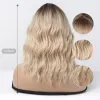 Perruques sales cendres blondes courtes courtes ondulées ondulées wigs de poils synthétiques avec une frange pour les femmes lolita cosplay quotidien naturel ombre perruque résistante à la chaleur
