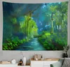 Tapisseries Tapisserie tropicale paysage esthétique forêt tropicale Art Nature tenture murale pour chambre salon dortoir