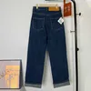 Créateur de jeans pour femmes 23. Nouveau Yang Mi's Same LOE * Pantalon coupe croisée coloré pour un design amincissant, à la mode et personnalisé des femmes en denim HGS0