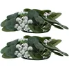 Dekorativa blommor 2st Artificial Leaves Rings Spring Pillars Holder Eucalyptus Wreath