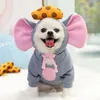 Vêtements de chien mignon souris chaudes vestes moyennes d'hiver léger léger toison vêtements pour an pour an