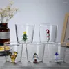 Wine Glasses (Logo Can Engrave) 300ML Children's Heat-resistant Glass Cup Used For Drink Water Tea Coffee Beverages Milk Beer Red