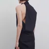 De rij lage klassieke mouwloze jurk voor dames lente/zomer 2024 met een klein en uniek design sense schuine a-line rok