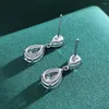 Orecchini pendenti con ciondoli in argento sterling 925 a forma di pera con diamanti ad alto tenore di carbonio goccia per le donne fidanzamento di nozze gioielleria raffinata regalo femminile