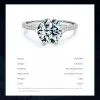 Colliers Modian Clear 3CT CZ RING STONE Classic Real Sterling Sier Crown Rings For Women Wedding Engagement Statement Bijoux