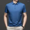 T-shirts pour hommes Boutique de mode d'été simple et polyvalent mince coupe droite POLO à manches courtes