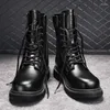 Boots Motorcycle Man Hiking Winter Military Safety Work Footwear For Men Black Shoes High Top Classic The Wild