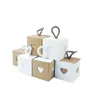 Gift Wrap 50Pcs Love Heart Kraft Paper Candy Boxes Cardboard Wedding Party Favor Gifts Packaging Box Rope Baby Shower Birthday Decor