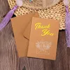 Gift Wrap 50pcs Vintage Kraft Greeting Card For Christmas Thank You Hollow Out Creativity With Envelope 6.7x4.8inch Handmade Blessing