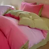 Bettwäsche-Sets, einfacher Farbverlauf, vierteilig, Bettbezug, Bettlaken, Sommer, Studentenwohnheim