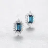 Chandelier Sace Gems Fashion Jewelry Boucles d'oreilles pour femmes 100% sterling sier Blue Gems Stud Oreadswedding Party Fine Jewelry Eardrop