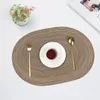Table Mats Cotton Yarn Oval Placemat Japanese Ramie Insulation Pad Ins Anti-Scalding Pot Mat Home Creative Hand-Woven Decorative