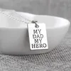 Pendant Necklaces Creative holiday gift MY DAD MY HERO Fathers Day personalized pendant necklace birthday gift jewelry pendant 240330