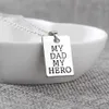 Ожерелья с подвесками, креативный праздничный подарок MY DAD MY HERO, персонализированное ожерелье на день отца, подарок на день рождения, ювелирный кулон 240330