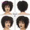 Perruques courtes dreadlock perruque noire / marron ombre synthétique soft faux locs perruques tresser le crochet torsion des cheveux perruques pour les femmes noires