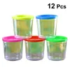 Disposable Cups Straws 12pcs Transparent Flower Arrangement Ddyeing Cup Fashion Jellyfish Durable Betta (Random Color)