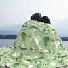 Blankets Avocados And Aliens Pattern 3D Print Breathable Soft Flannel Autumn Throw Blanket For Couch Outdoor Bedding