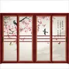 Adesivos de janela tamanho personalizado decoração eletrostática filme estático adere pintura de tinta chinesa porta banheiro guarda-roupa 55cm x 100cm