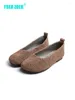 Vrijetijdsschoenen Dames Schapenvacht Geweven Ronde Kop Platte Vintage Retro Zomer Loafers Hoge kwaliteit Zacht