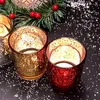 Candle Holders Romantic Star Cup Electroplated Broken Silver Laser Glass Container Party Table Decoration Holder