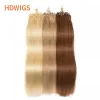 Extensions Hdwigs Human Hair Extension Straight Micro Ligle Fishing Line Extension 50pcs 1G / Strand micro perles Fashion Human Hair 613 #