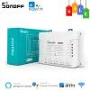 Contrôle Sonoff 4CH R3/4CH PROR3 WiFi commutateur intelligent 4 gangs commutateur sans fil compte à rebours minuterie télécommande domotique Via l'application Ewelink