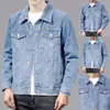 Herrjackor Great Spring Jacket Outwear Pure Men Coat Multi-Pockets denim för skolan